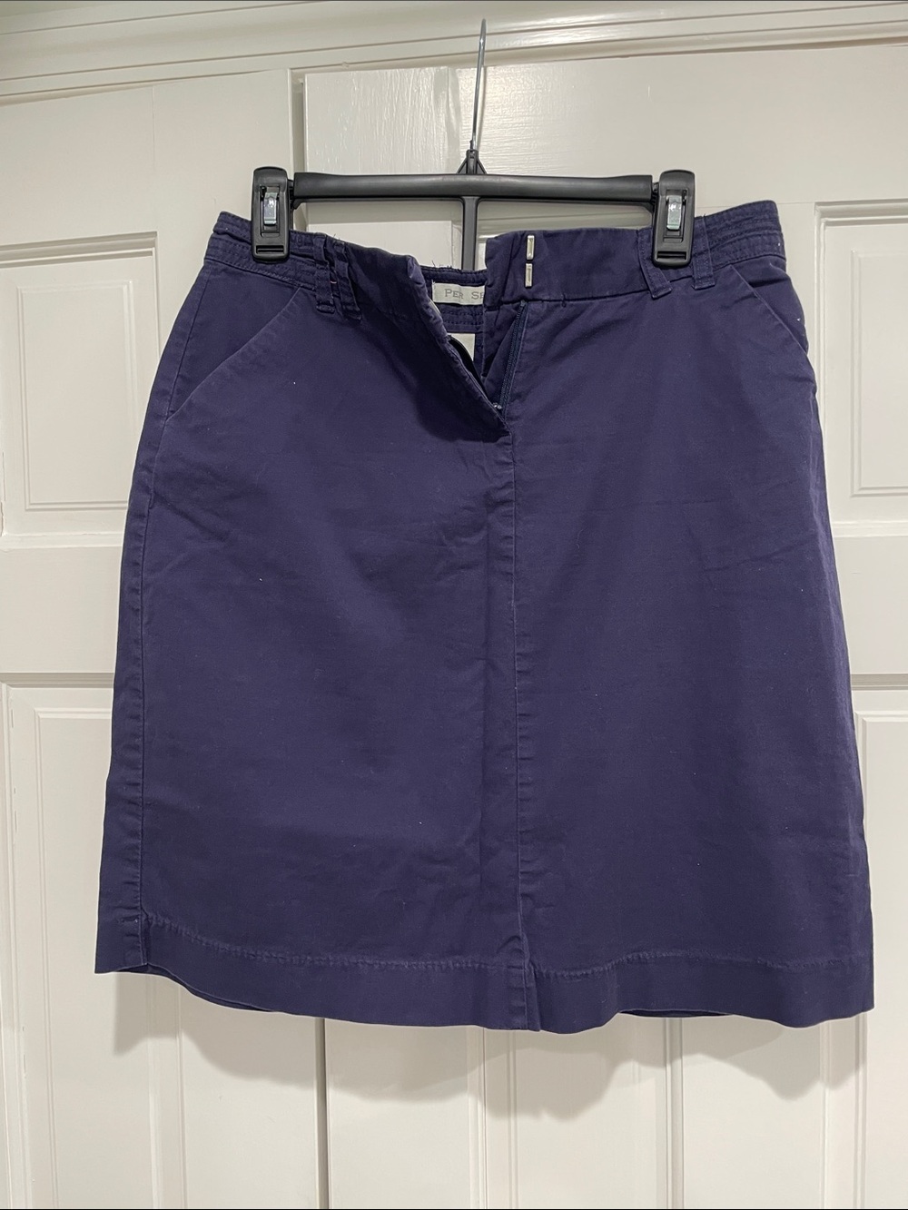 Per Se Deep Navy Cotton Mini Skirt